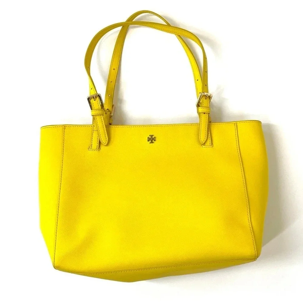 Tory Burch Sunny Yellow Saffiano Leather York Tote